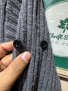 Stone Island Gray Knit Cardigan Sweater