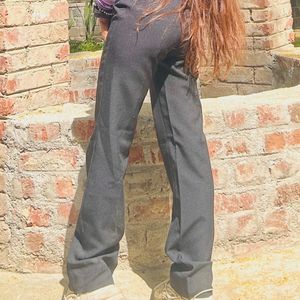 Black Straight-Fit Formal Trousers