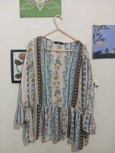 Floral Print Peplum Top