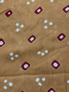 Golden Brown &amp; Maroon Bandhani Saree