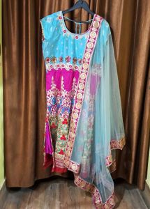 Gown With Dupatta Size 44 inches