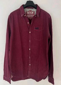 Superdry Button-Down Shirt - Burgundy Checkered