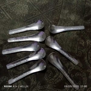 Mini Stainless Steel Spoon Set Of 8