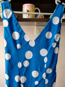 Blue Polka Dot Wrap Dress