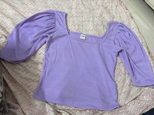 Purple Puff Sleeve Top