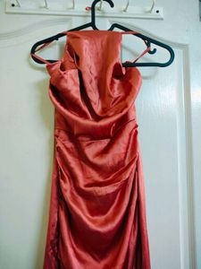 Tokyo Talkies Rust Satin Dress