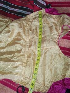 Pink &amp; Gold Embellished Fabric