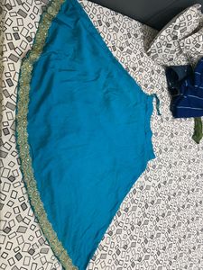 Teal Embellished Ethnic Skirt