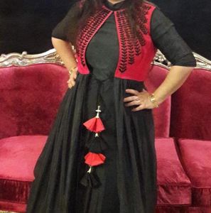 Beautiful Black Pearl Work Gown
