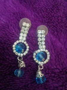 Sparkling Blue Drop Earrings