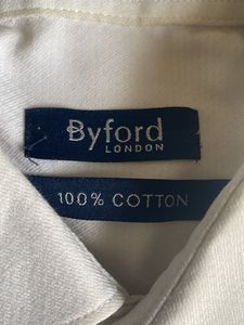 Byford White Cotton Dress Shirt : Full Sleeve