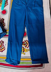 Blue Straight Leg Pants