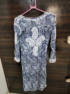 Printed Blue Lucknavi Kurta