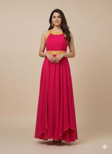 Elegant Pink Ethnic Gown