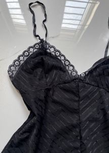 Black Lace Trim Cami Top