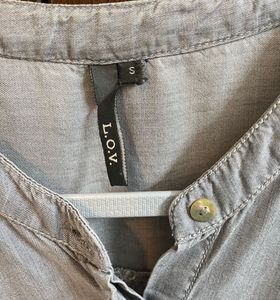 Chambray Button-Down Top
