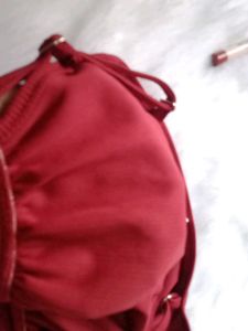 Red Ruched Bodycon Dress