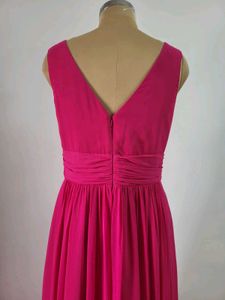 Hot Pink Chiffon Gown