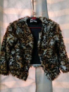 Kids Faux Fur Leopard Print Jacket