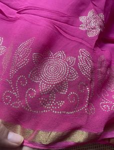 Pink Chiffon Saree