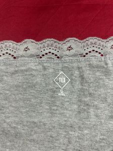 Gray Lace Trim Briefs