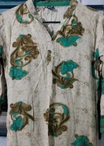 Green &amp; White Kurta