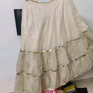Cream And Meroon Colour Elegant Lehenga Choli Set