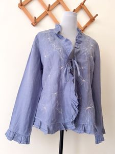 FLORAL EMBROIDERY LINEN SHRUG