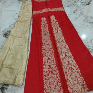 Red Embroidered Ethnic Gown