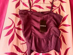 Ruched Peplum Cami Top