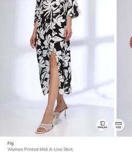Floral Print Midi Skirt -S