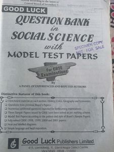QUESTION BANK IN SST WITH MODEL TEST PAPER CBSE