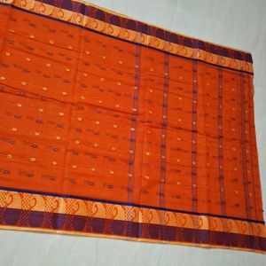 New Orange Embroidered Saree 🎶