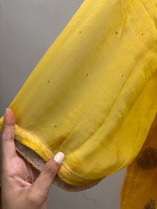 Yellow Embroidered Kurta &amp; Dupatta