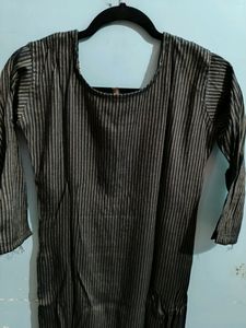 Black Colour Cotton Embroidery Kurtas