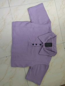 H&M Lavender Crop T-Shirt