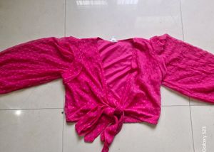 Sera Pink Wrap Crop Top 💗