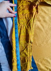 Yellow Printed Maxi Anarkali Dress
