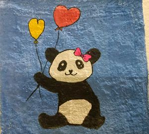 Cute Panda Heart Balloon Bag Art