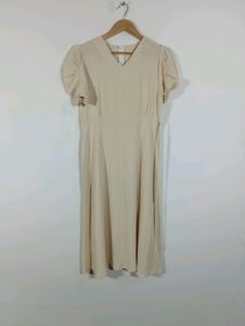 Vintage Puff Sleeve Midi Dress