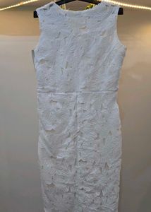 White Lace Midi Dress