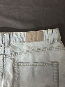 Zara Distressed Denim Mini Skirt