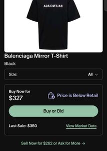 Balenciaga Mirror T-Shirt Black Men&#39;s