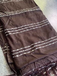Brown Striped saree