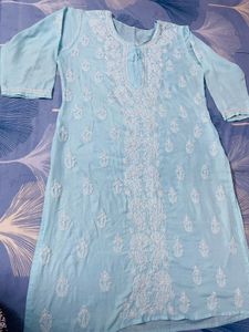 Blue Chikankari Kurti