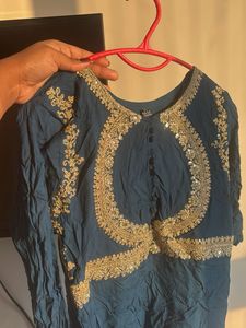 Elegant Blue Embroidered Kurta Set