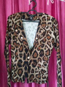 Animal Print Bodycon Coat