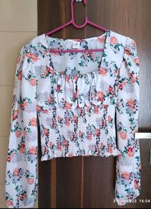 Pinterest Sss White Floral Crop Top