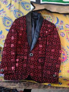 Sparkly Red & Black Boys Blazer