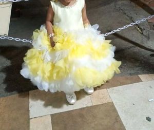 Yellow White Flower Dress